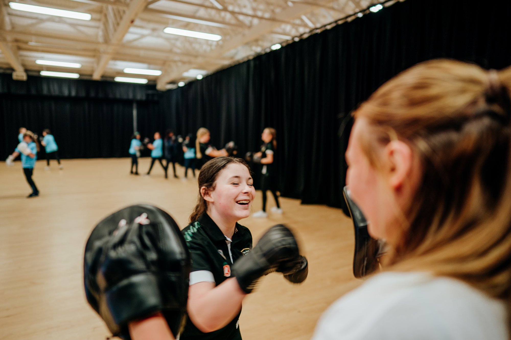 Young People trying Boxing at a School Games event