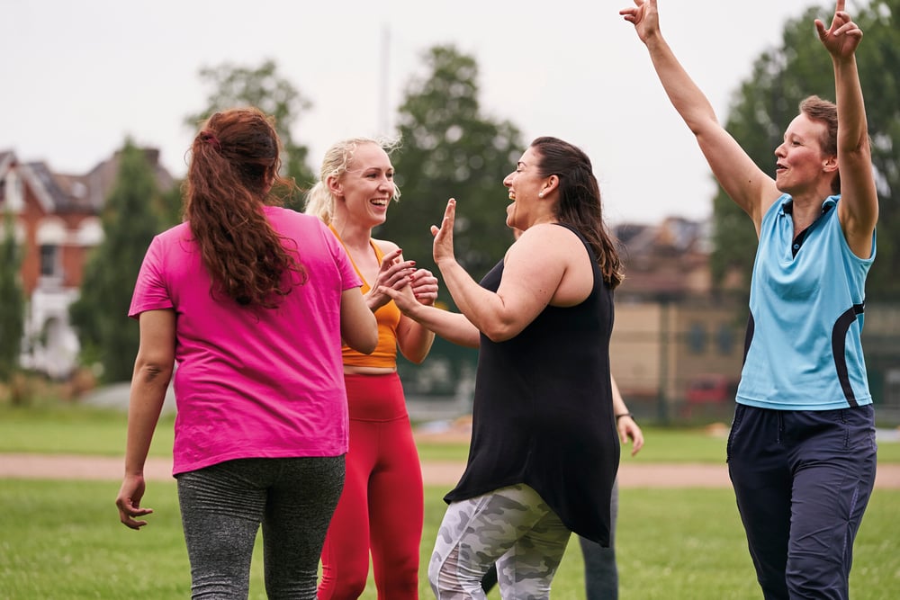 Females doing an activity outside 