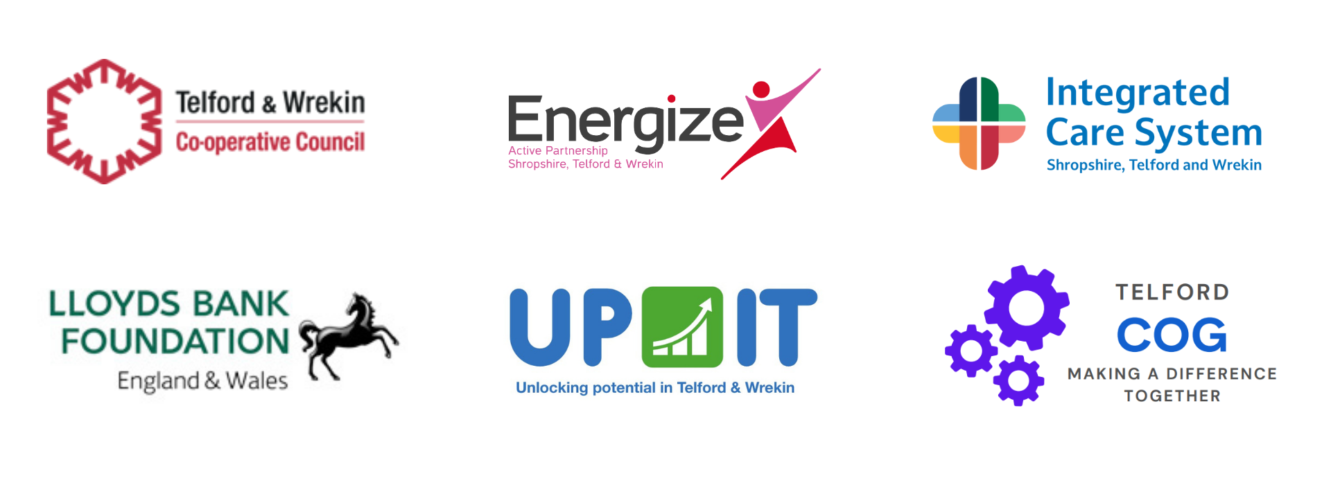 The logos of the five partners who make up the Telford Strategic Oversight Group
